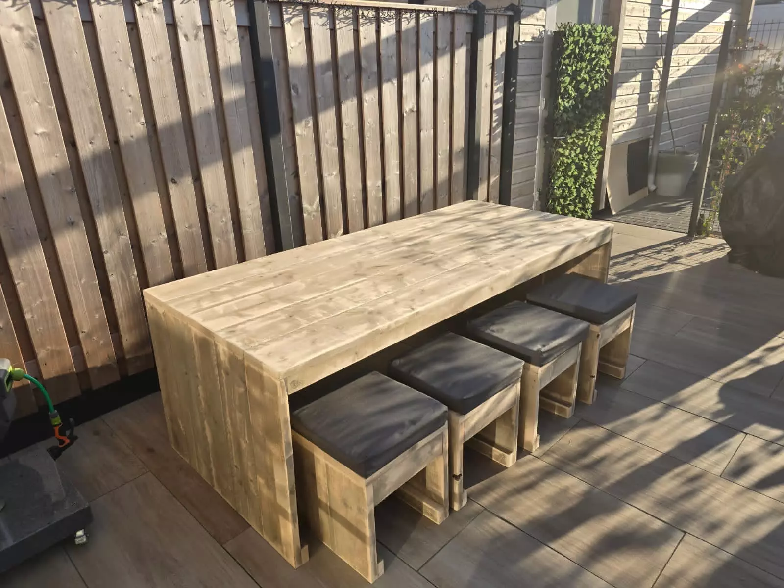 Steigerhouten Picknickset Kruk