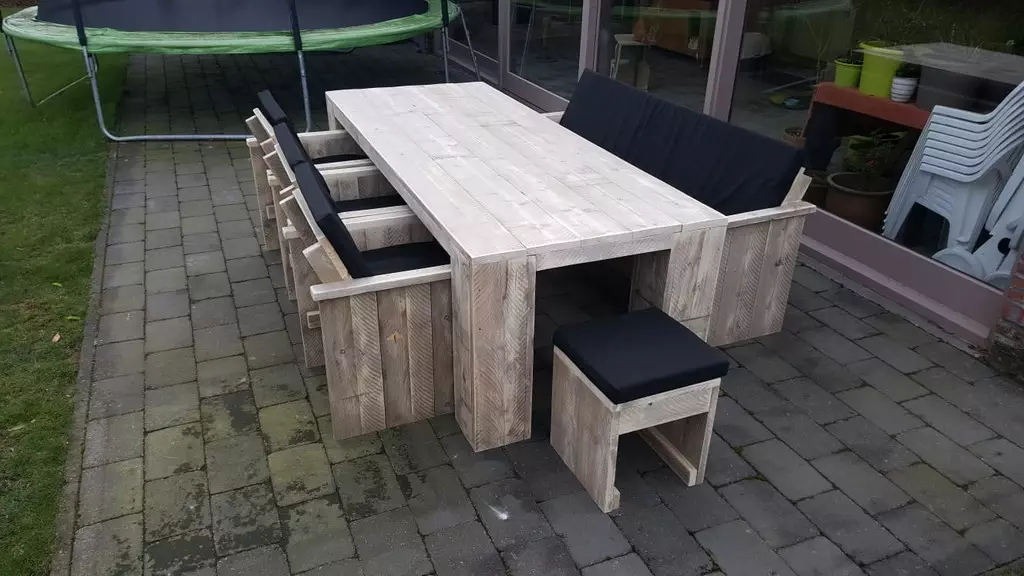 Steigerhouten Tuinset BLOK