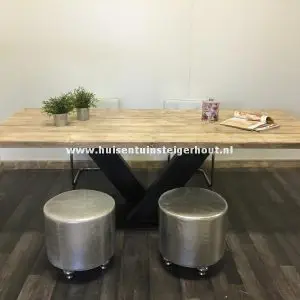 Steigerhouten Tafel V-Poot