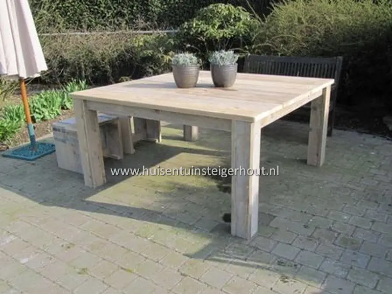 Steigerhouten Tuintafel Vierkant